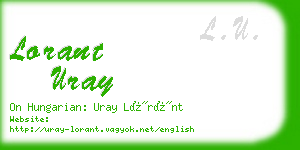 lorant uray business card